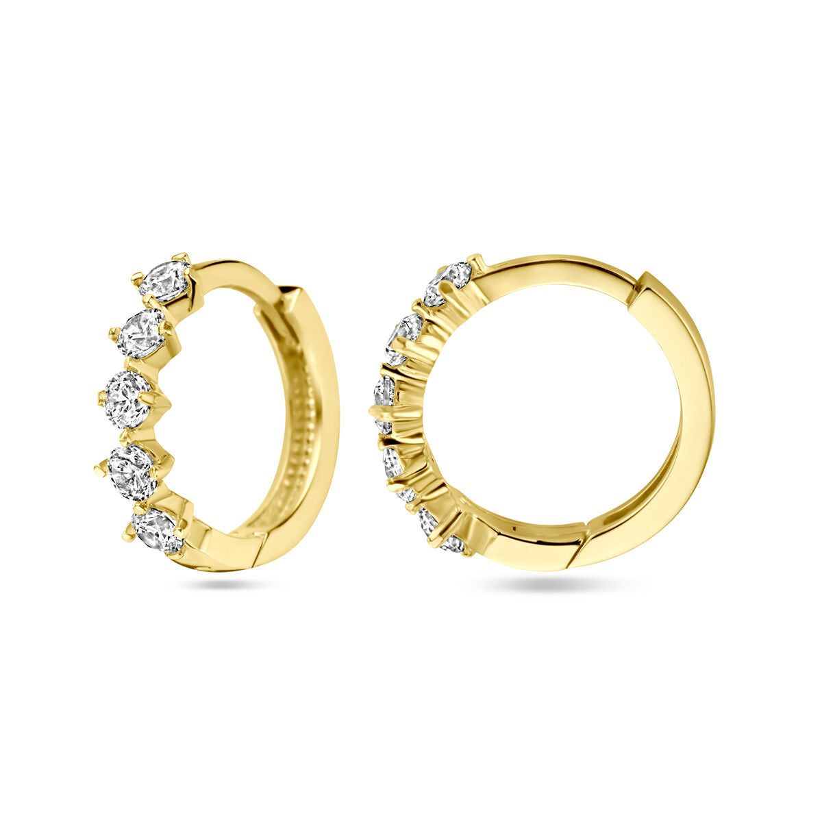 aros de zircón 14K oro amarillo