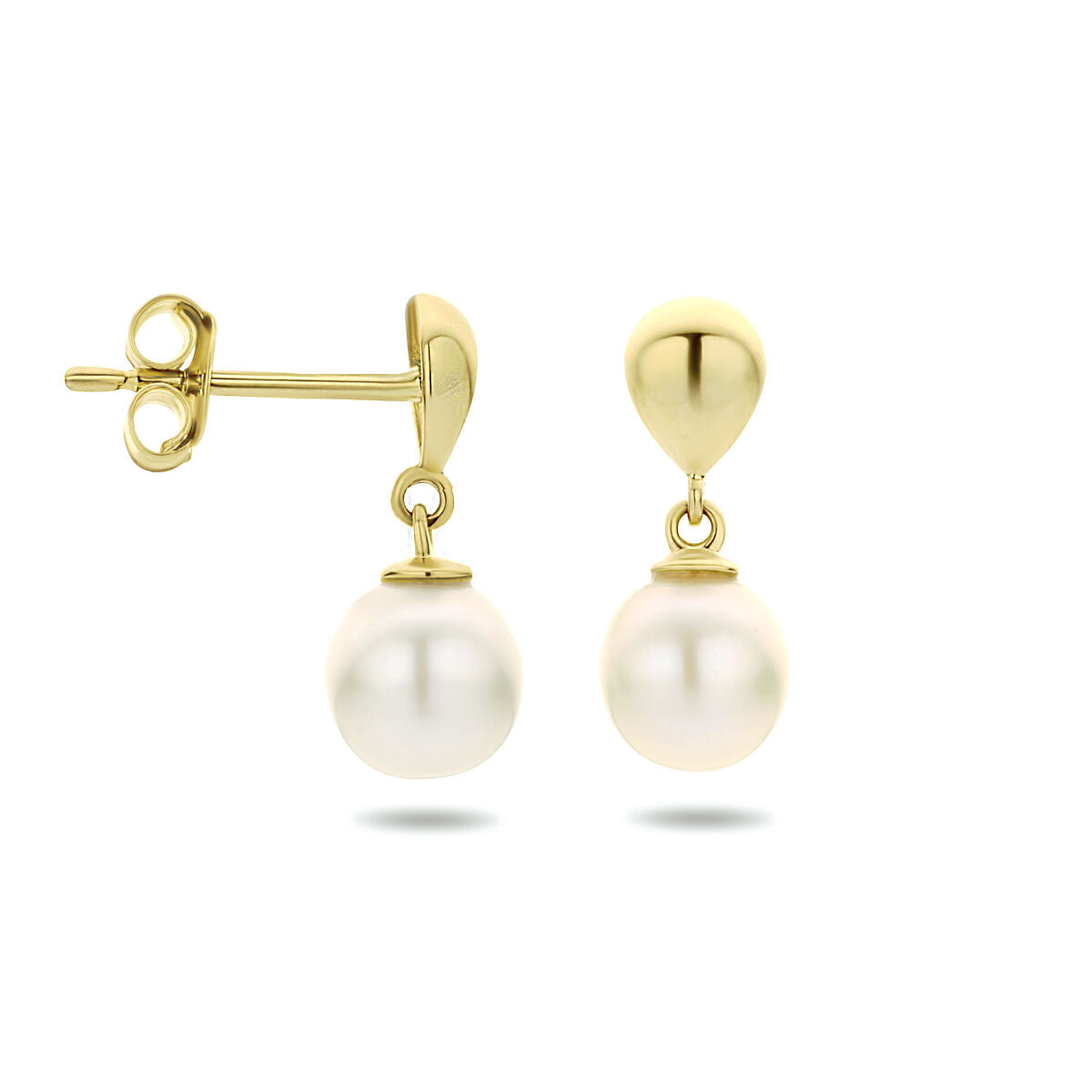 pendientes de perla 14K oro amarillo