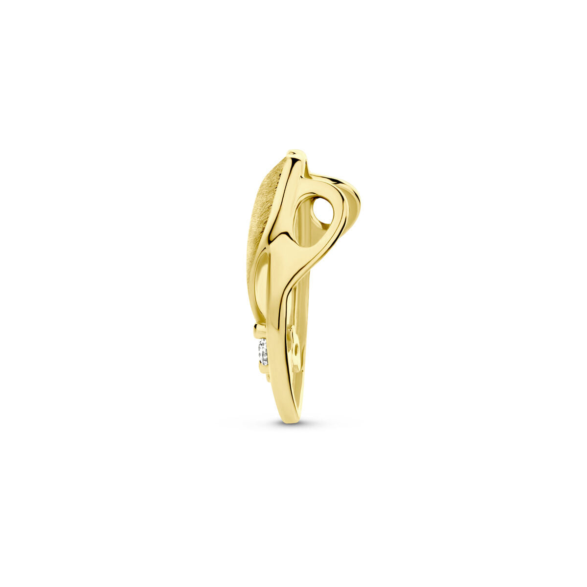 colgante poli/mate diamante 0.04ct h si oro amarillo 14K