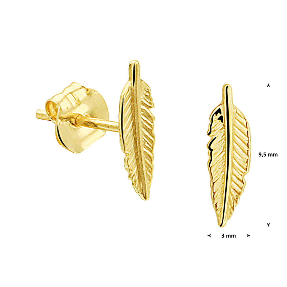 pendientes de botón resorte 14K oro amarillo