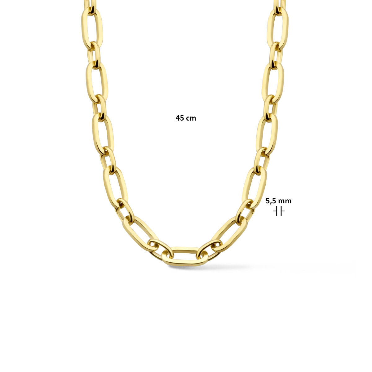 collar ancla 5,5 mm 45 cm chapado en oro