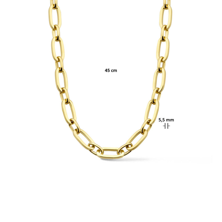 collier anker 5,5 mm 45 cm Zilgold (geelgoud met zilverkern)