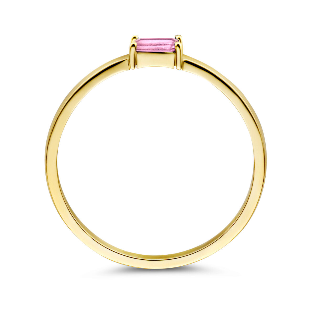 anillo con piedra de nacimiento turmalina octubre 14K oro amarillo