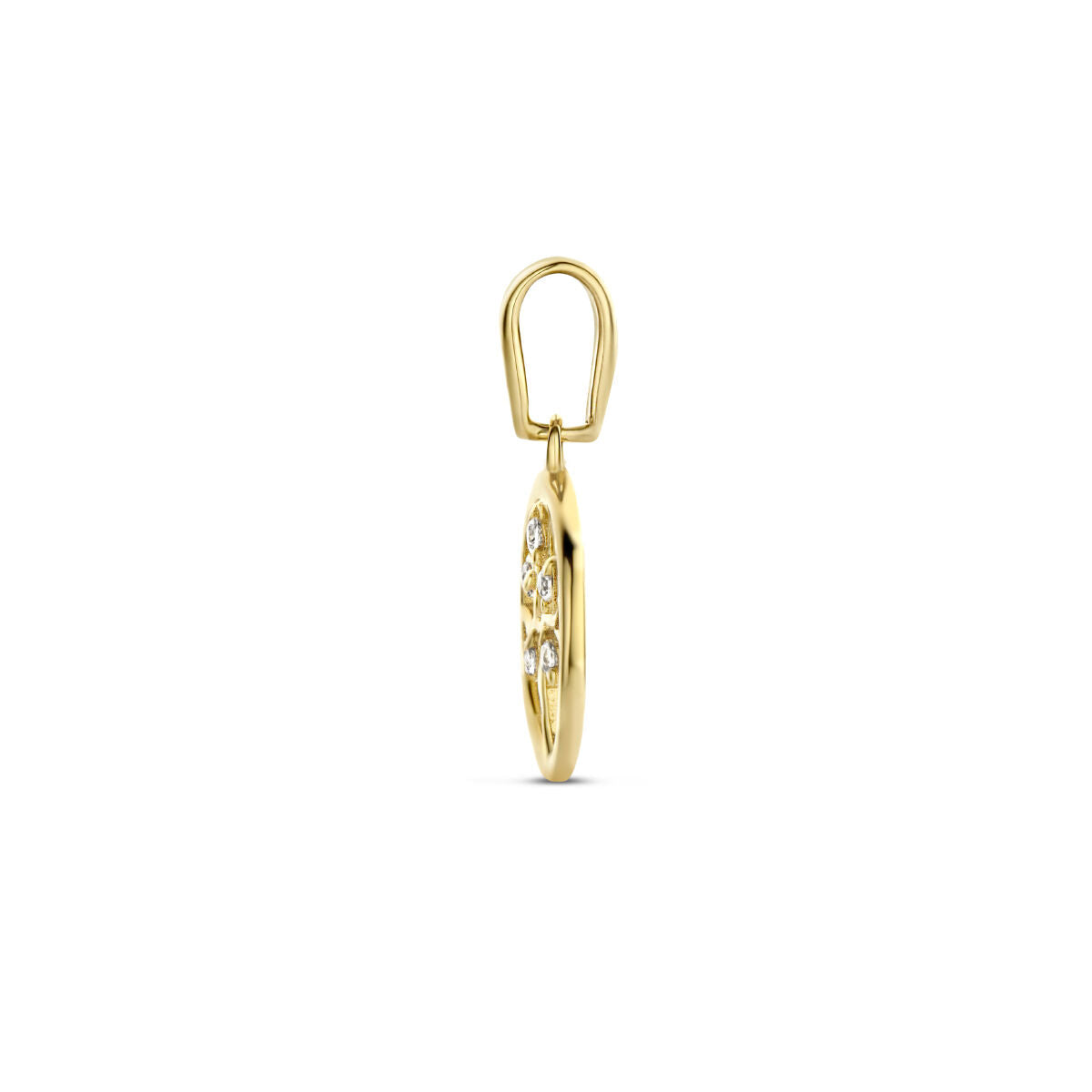 colgante árbol de la vida circonita 14K oro amarillo