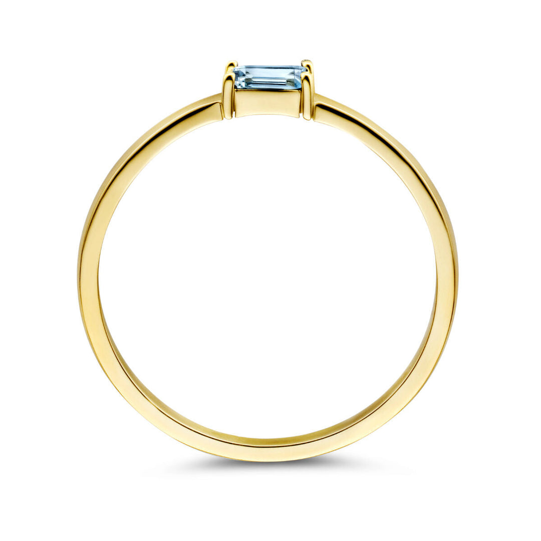 ring met geboortesteen topaas december 14K geelgoud