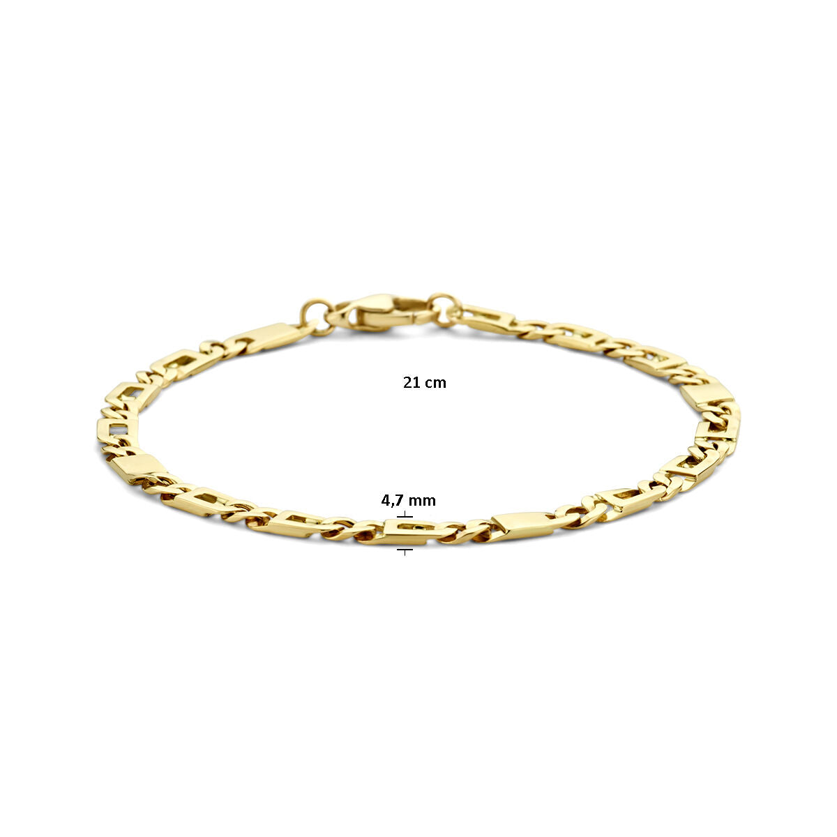 Pulsera de hombre de oro ojo de halcón 4,7 mm 14K