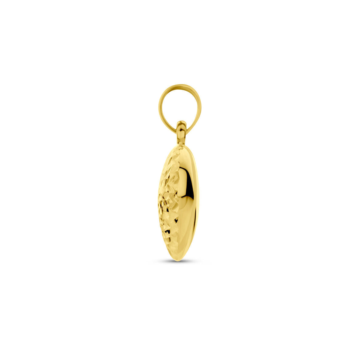 colgante corazón diamantado en oro amarillo de 14K