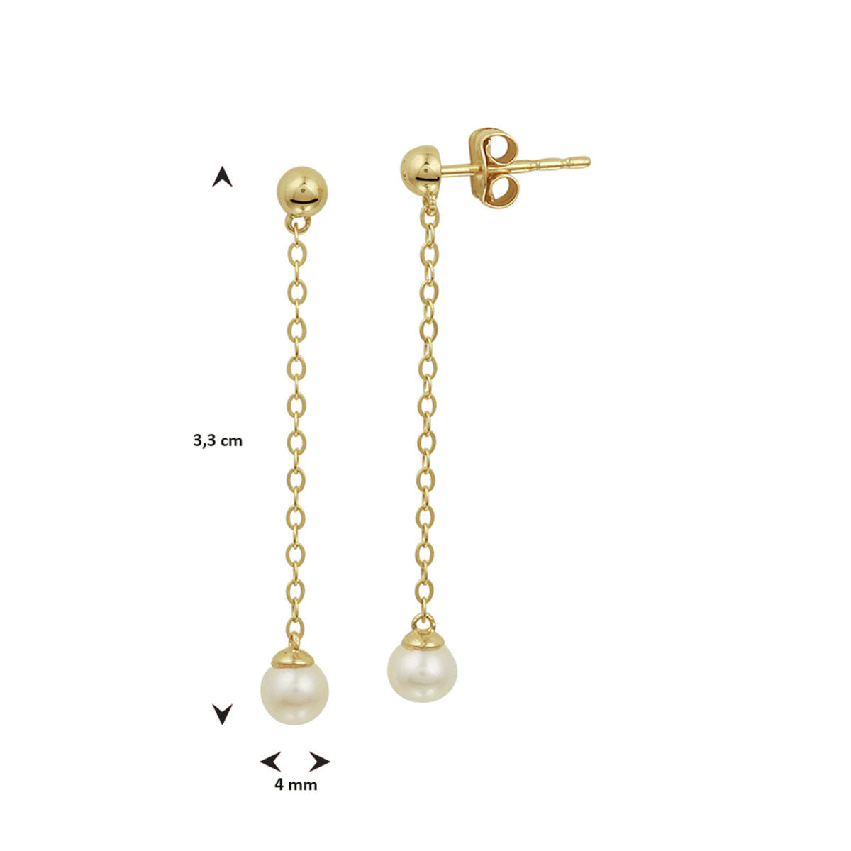 pendientes de perla 14K oro amarillo