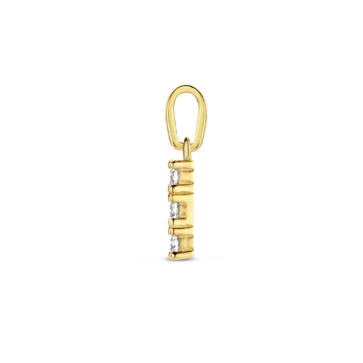 colgante de circonita 14K oro amarillo