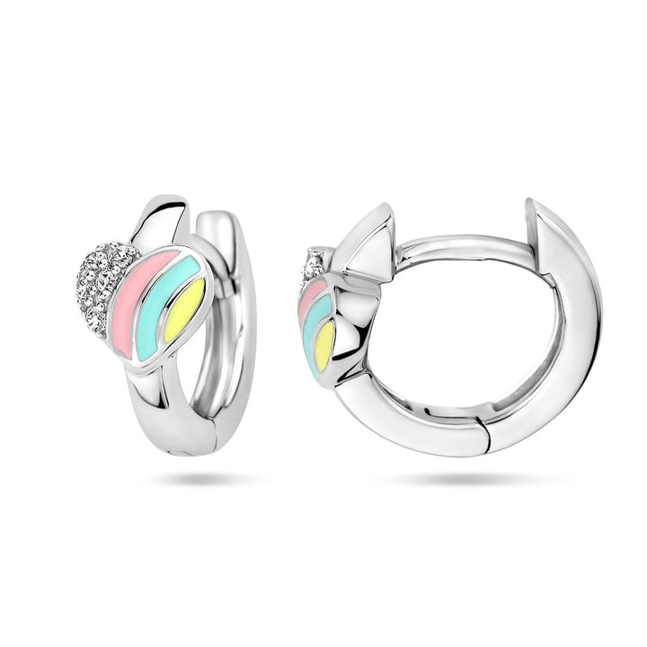 klapoorringen hart en zirkonia zilver gerhodineerd