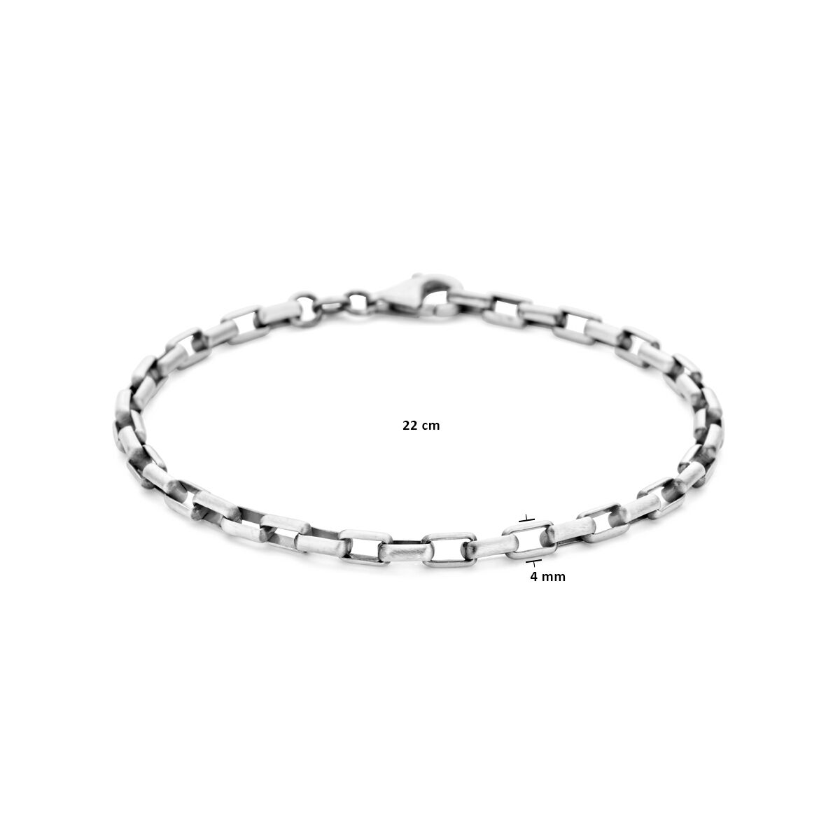 Pulsera de hombre de plata oxi 4,0 mm geoxidada