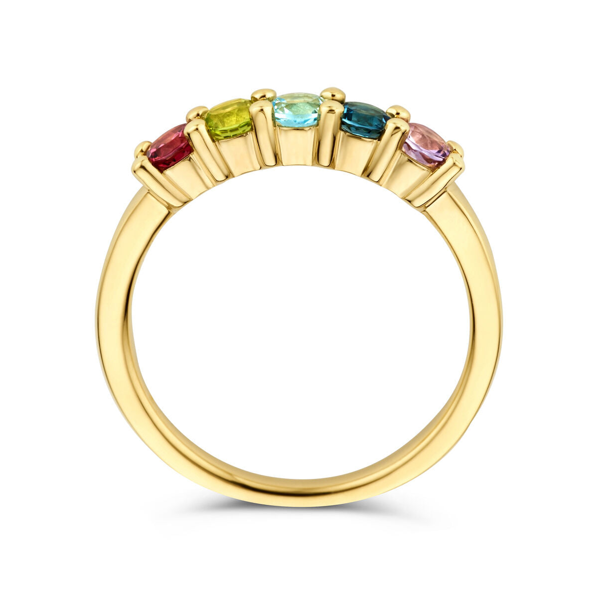 anillo de piedras naturales 14K oro amarillo