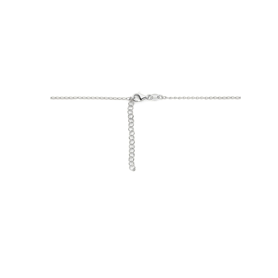 Zilveren ketting dames hart en slot gerhodineerd