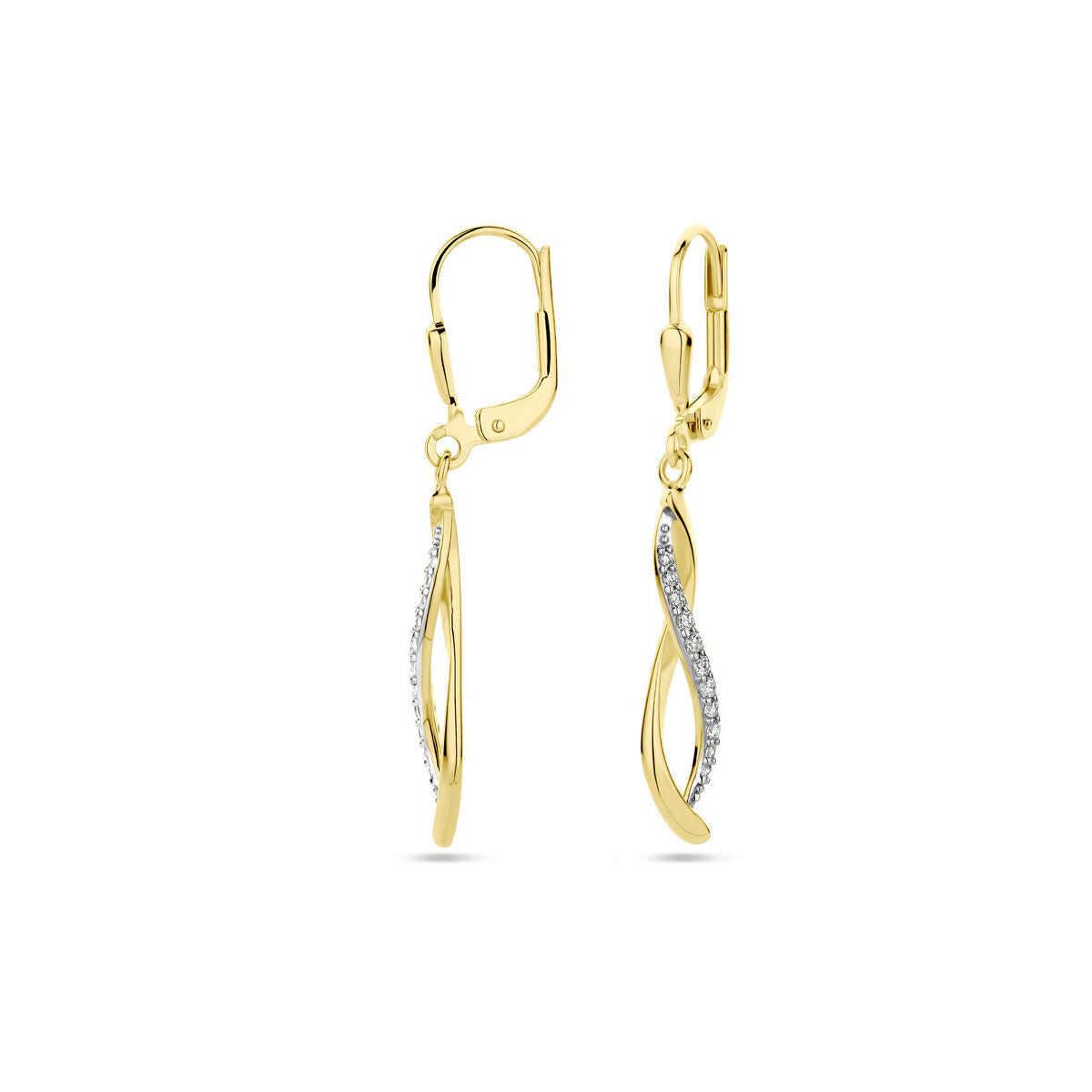 pendientes de zircón 14K oro amarillo