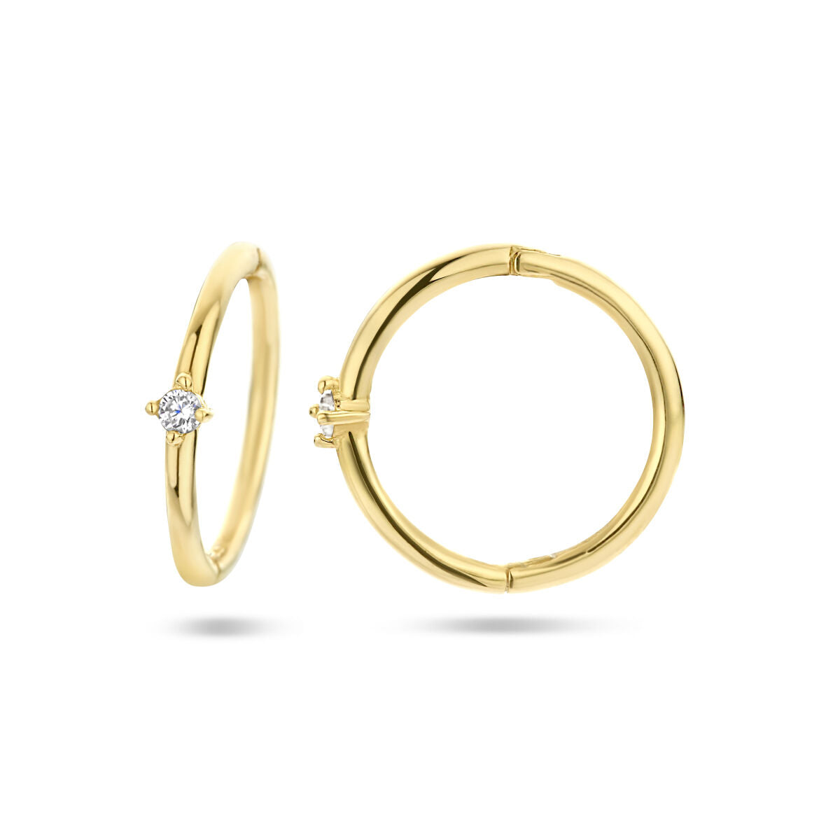 aros de zircón 14K oro amarillo
