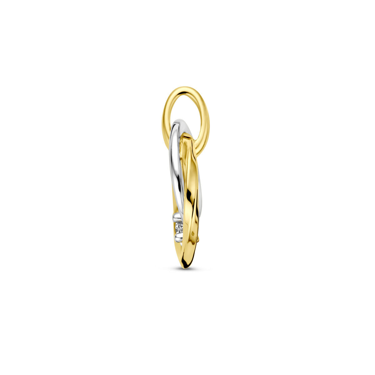 colgante diamante 0.03ct h si oro bicolor amarillo/blanco
