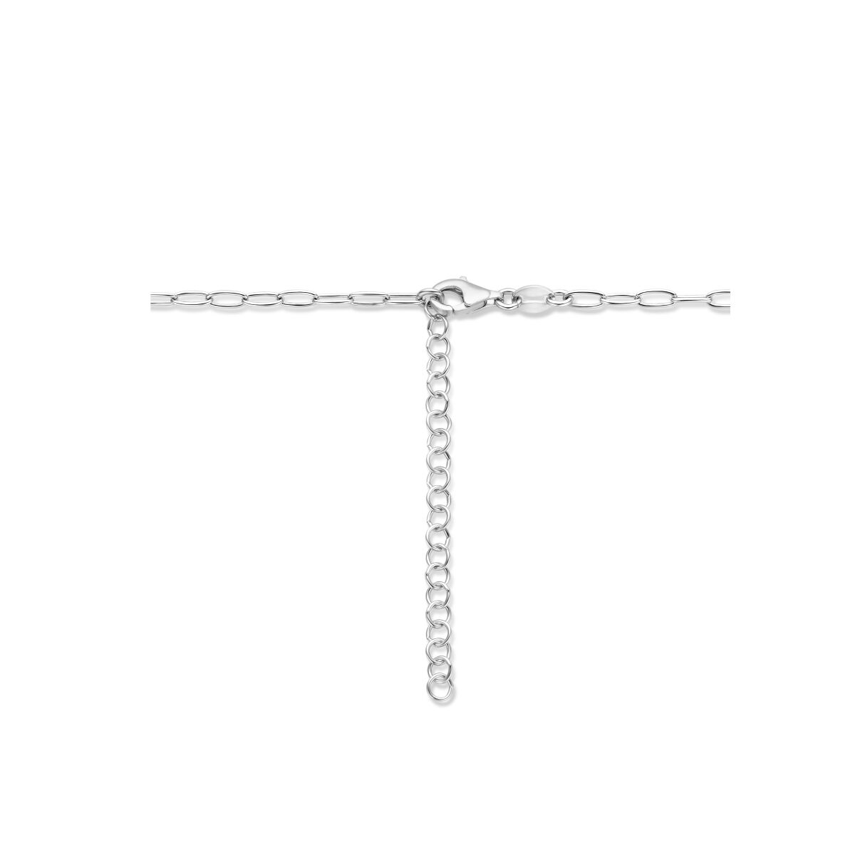 collar trébol 40 + 5 cm plata rodiada