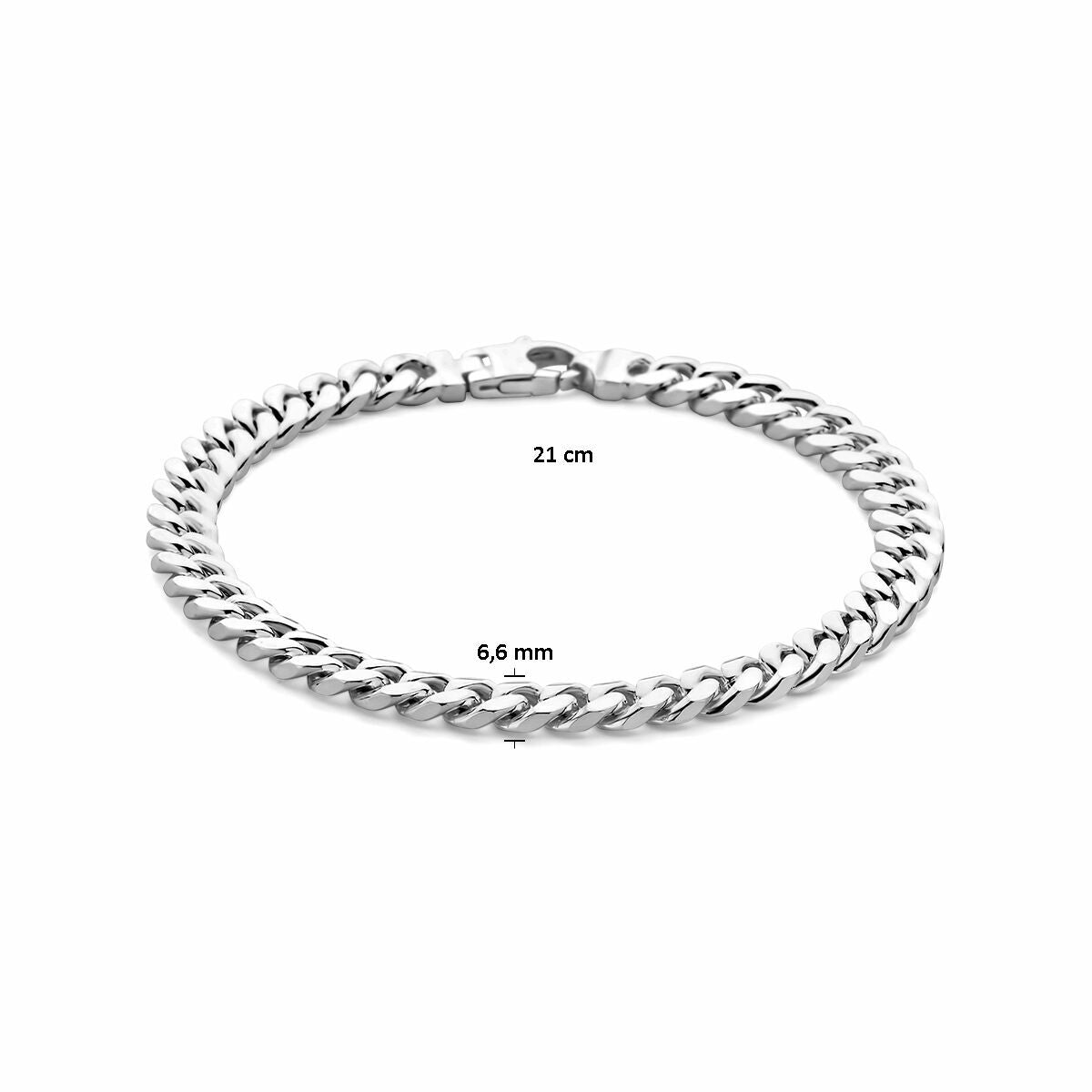 Pulsera de plata de hombre gourmette 6,6 mm