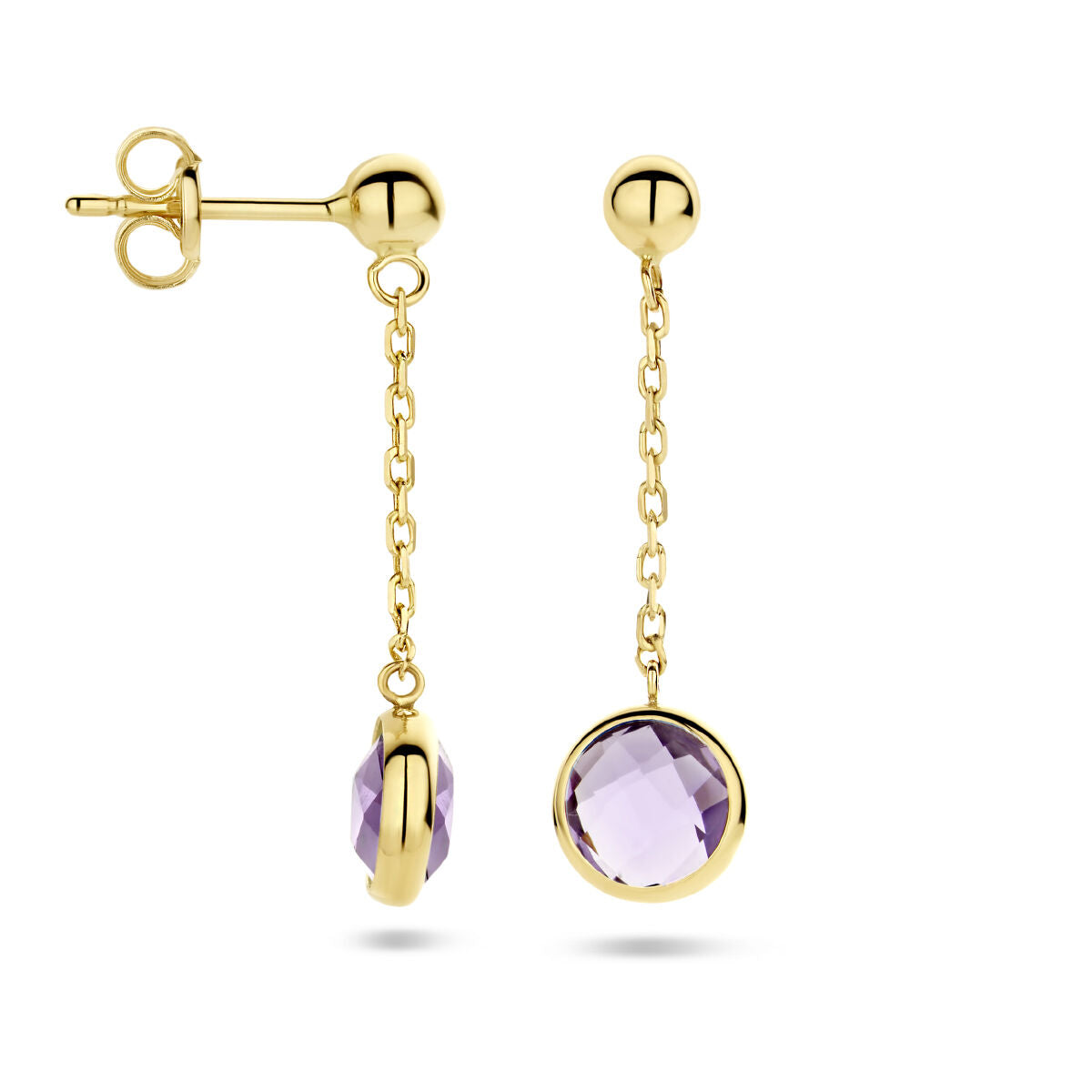 pendientes de amatista 14K oro amarillo