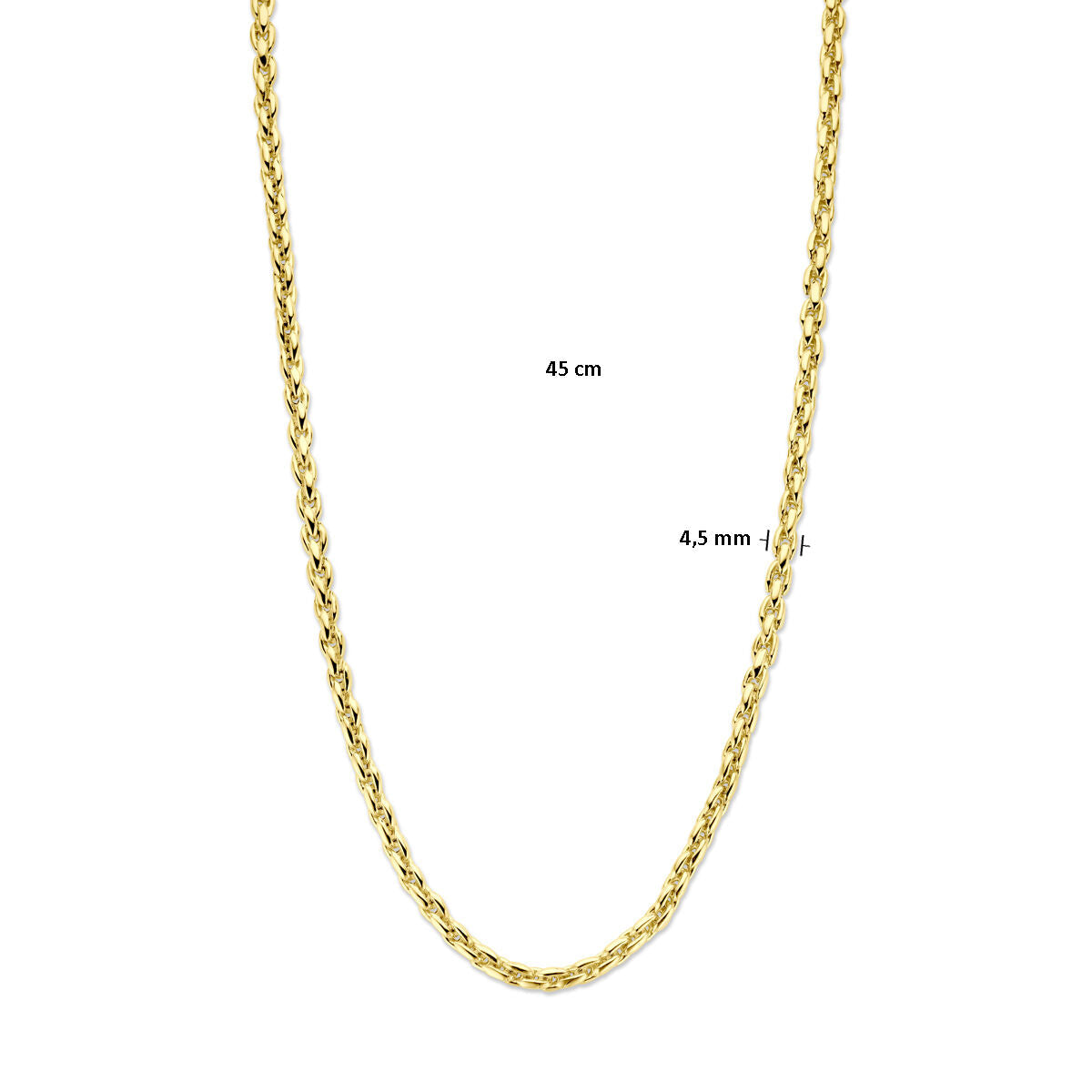 collar fantasía eslabón 4,5 mm 45 cm 14K oro amarillo