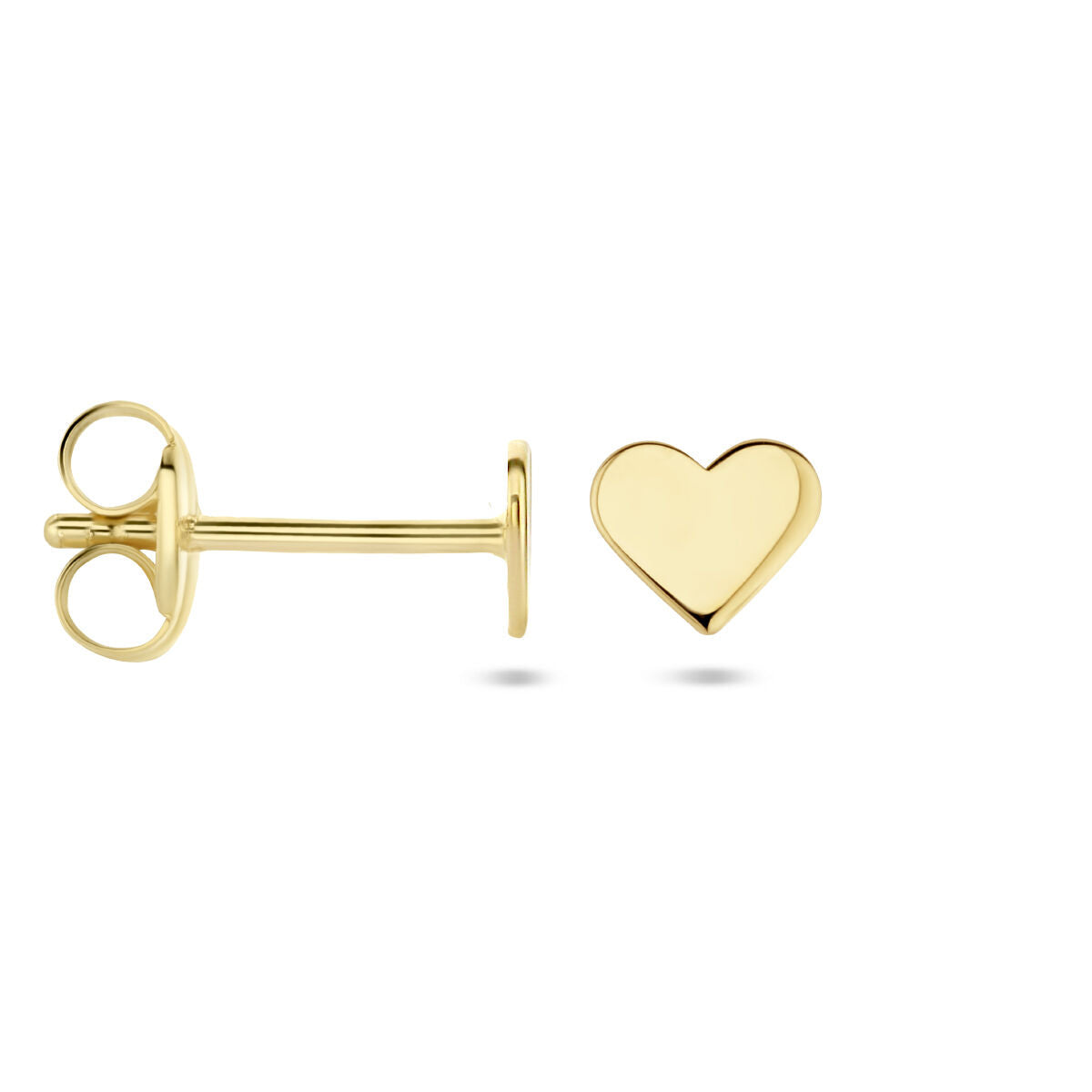 pendientes de botón corazón 14K oro amarillo