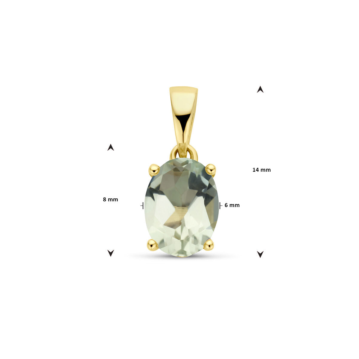 colgante verde amatista 14K oro amarillo