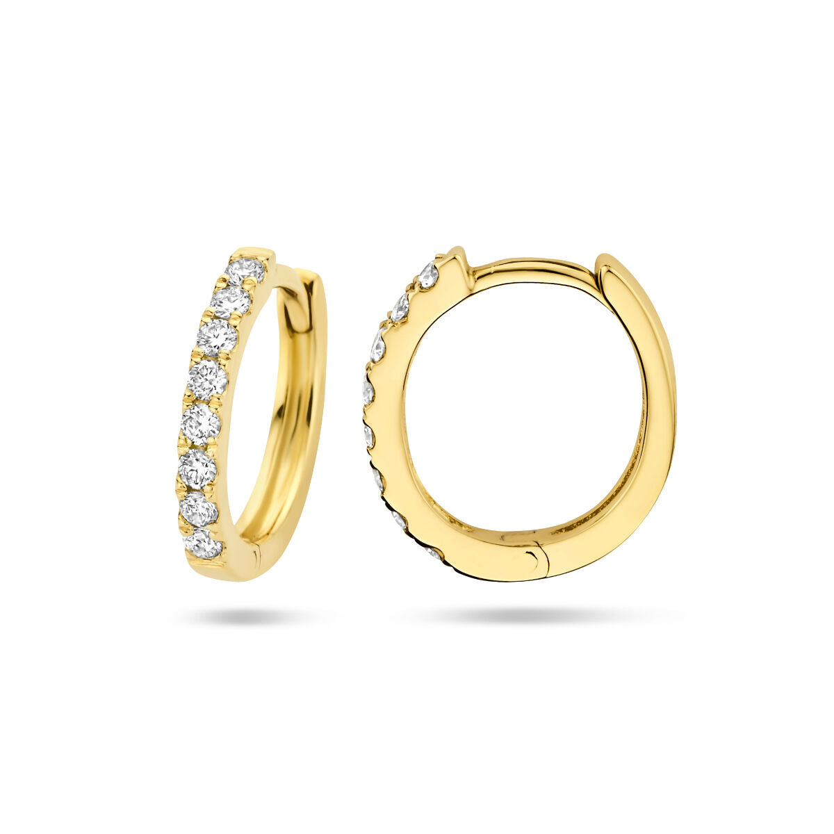 aros de diamante 0.15ct (2x0.075ct) g si oro amarillo 14K