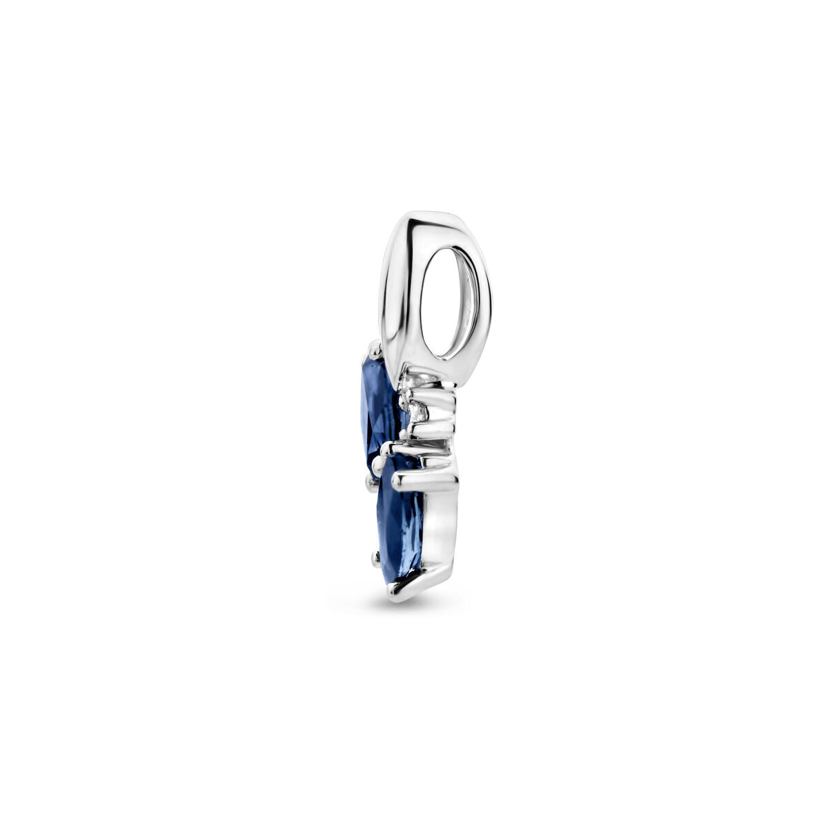 colgante zafiro y diamante 0.02ct h p1 oro blanco 14K