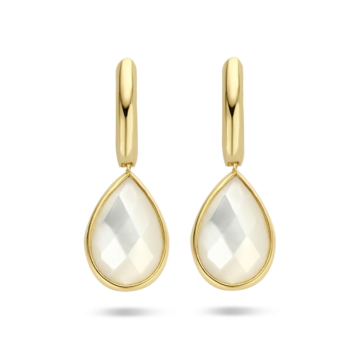 aros de nácar 14K oro amarillo