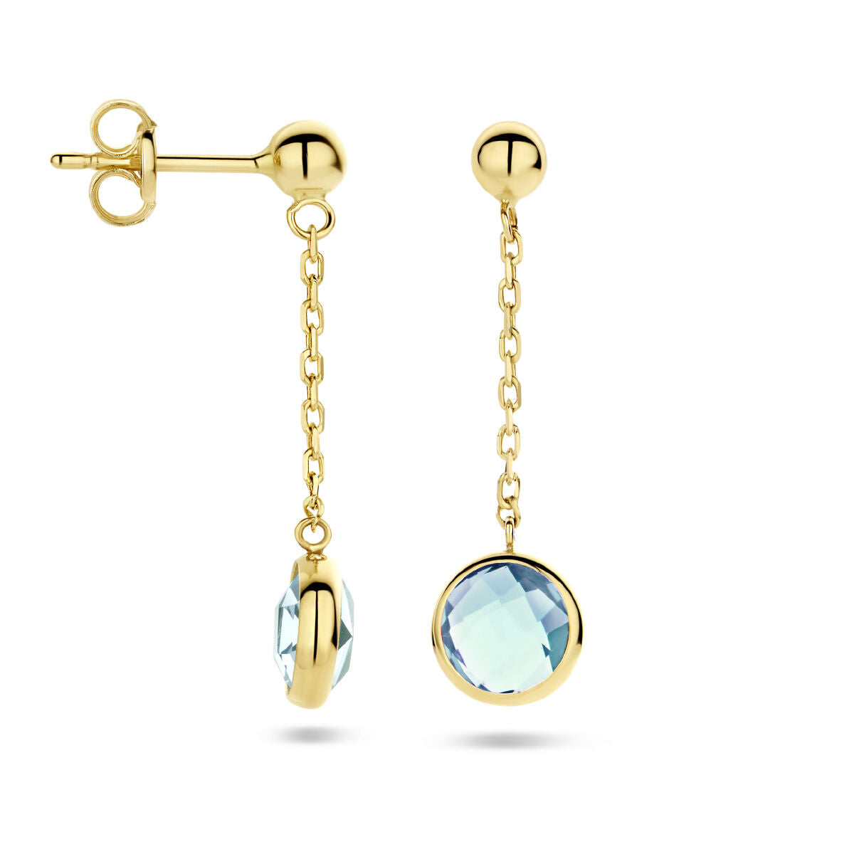 pendientes de topacio oro amarillo 14K