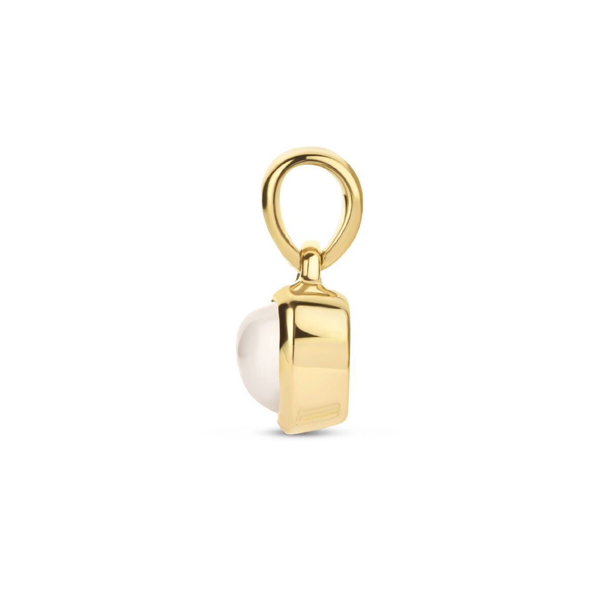 colgante corazón de piedra lunar 14K oro amarillo