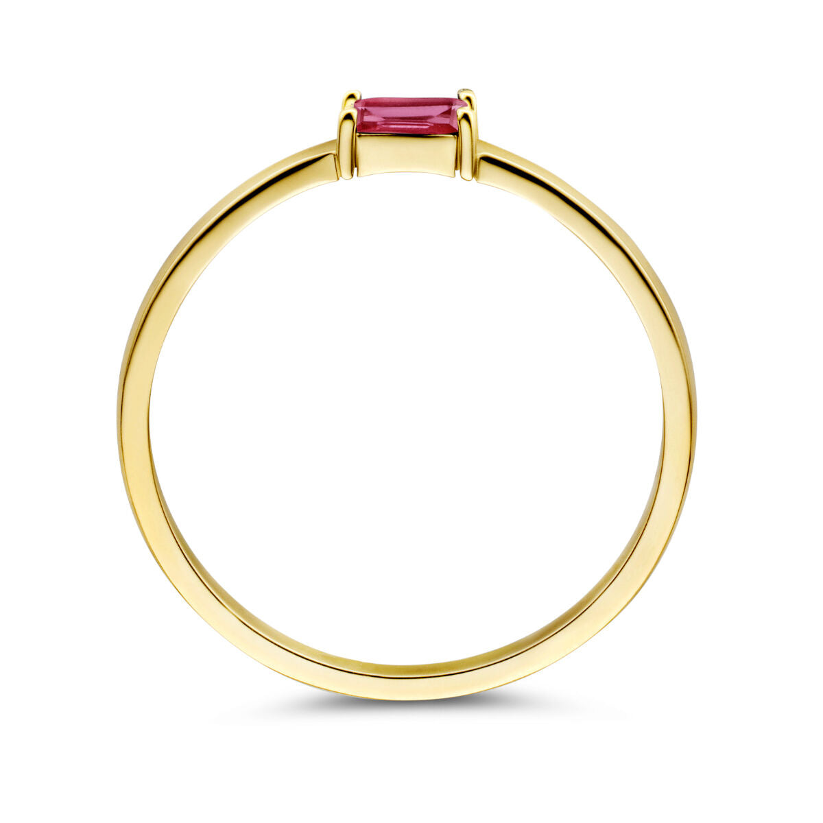 anillo con piedra de nacimiento rubí julio 14K oro amarillo