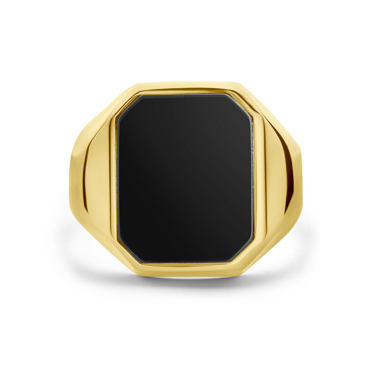 anillo de sello ónice 14K oro amarillo