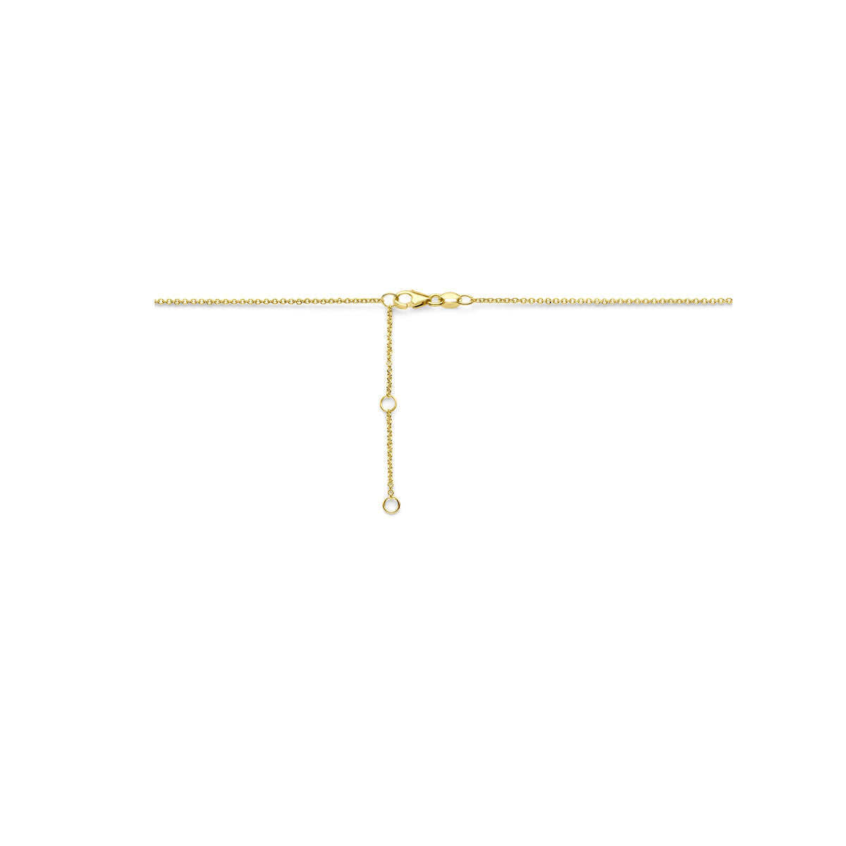 Een trendy gouden ketting: het collier rondjes 40-42-44 cm van Van der Kooij Collectie is een fijn 14K geelgouden damescollier met verstelbare lengte en karabijnsluiting, mooi gepresenteerd op een witte achtergrond.