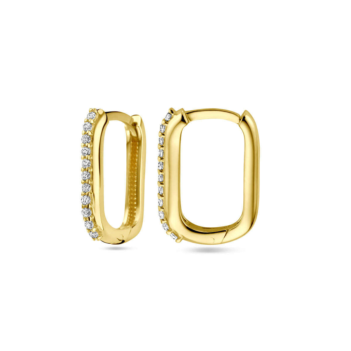aros de zircón 14K oro amarillo