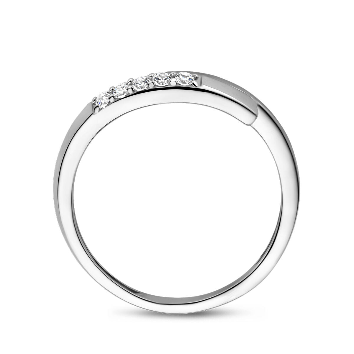 anillo zircónia rayado plata rodiada