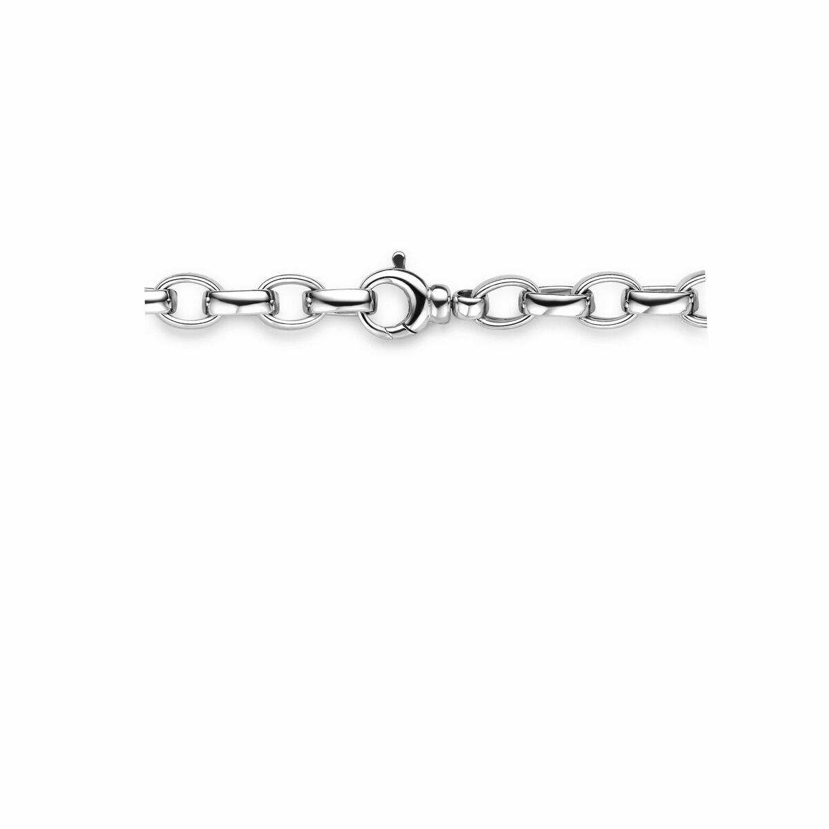 collar jasseron ovalado circonita 7,5 mm 45 cm plata rodiado