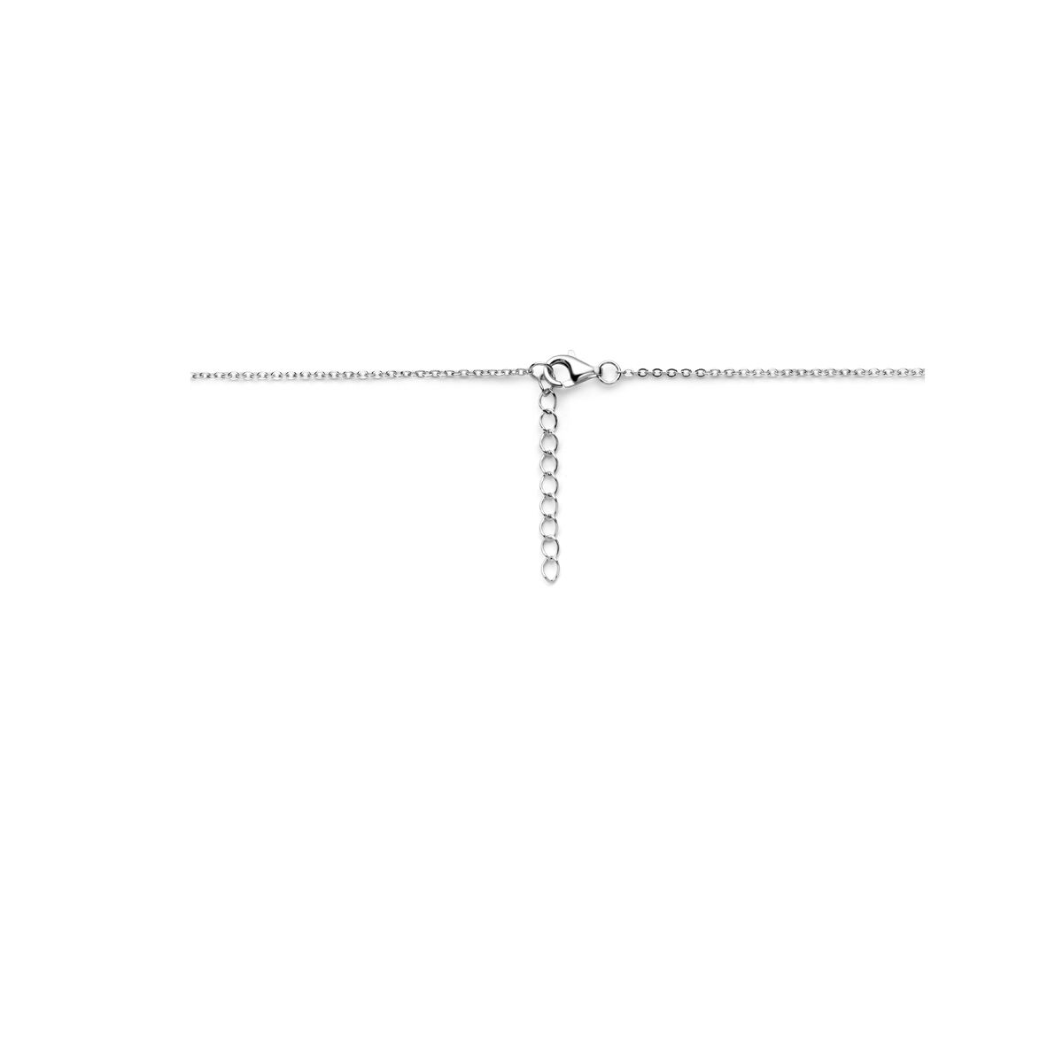 collar de corazones zirconia 42 + 3 cm plata rodiada