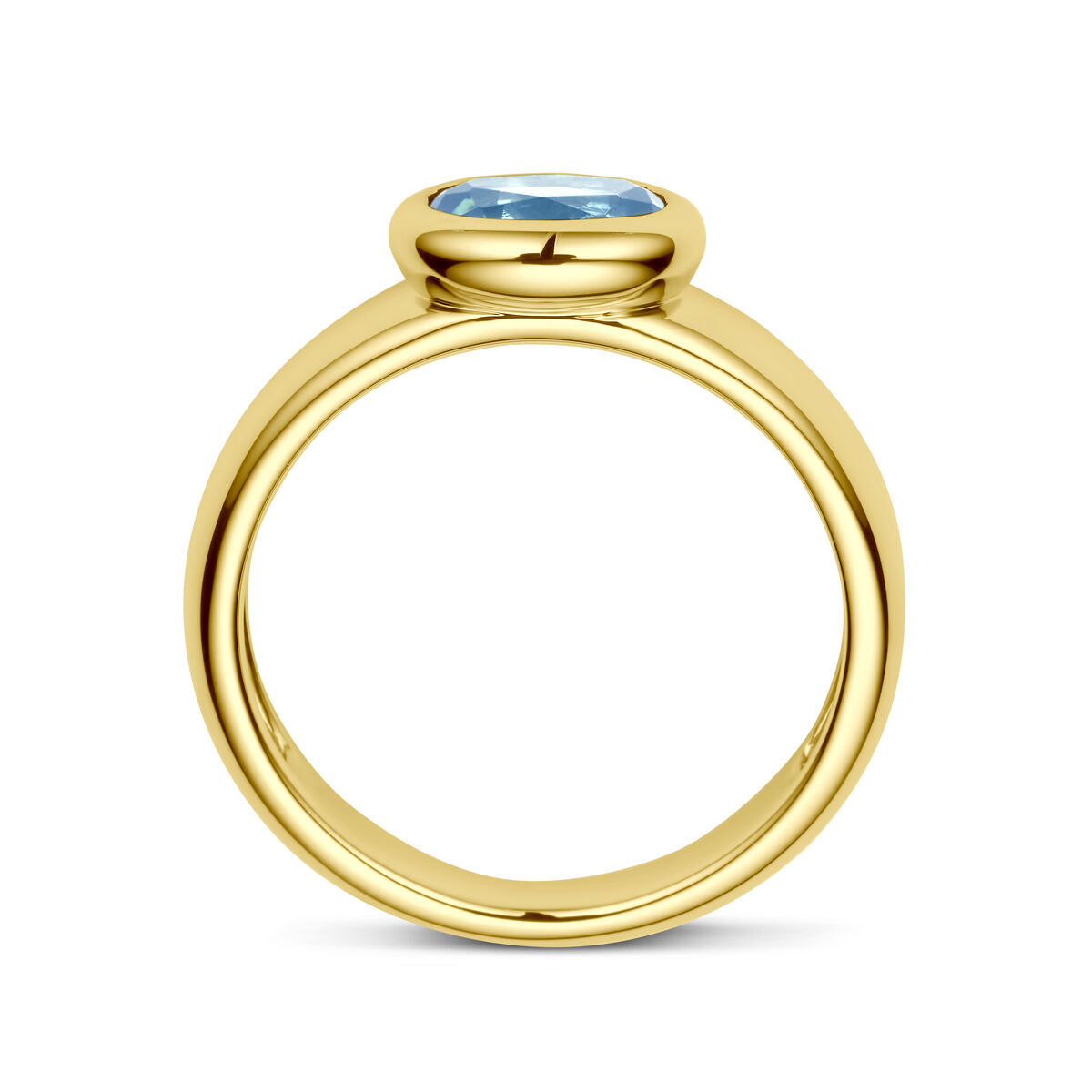 anillo topacio azul de Londres 14K oro amarillo