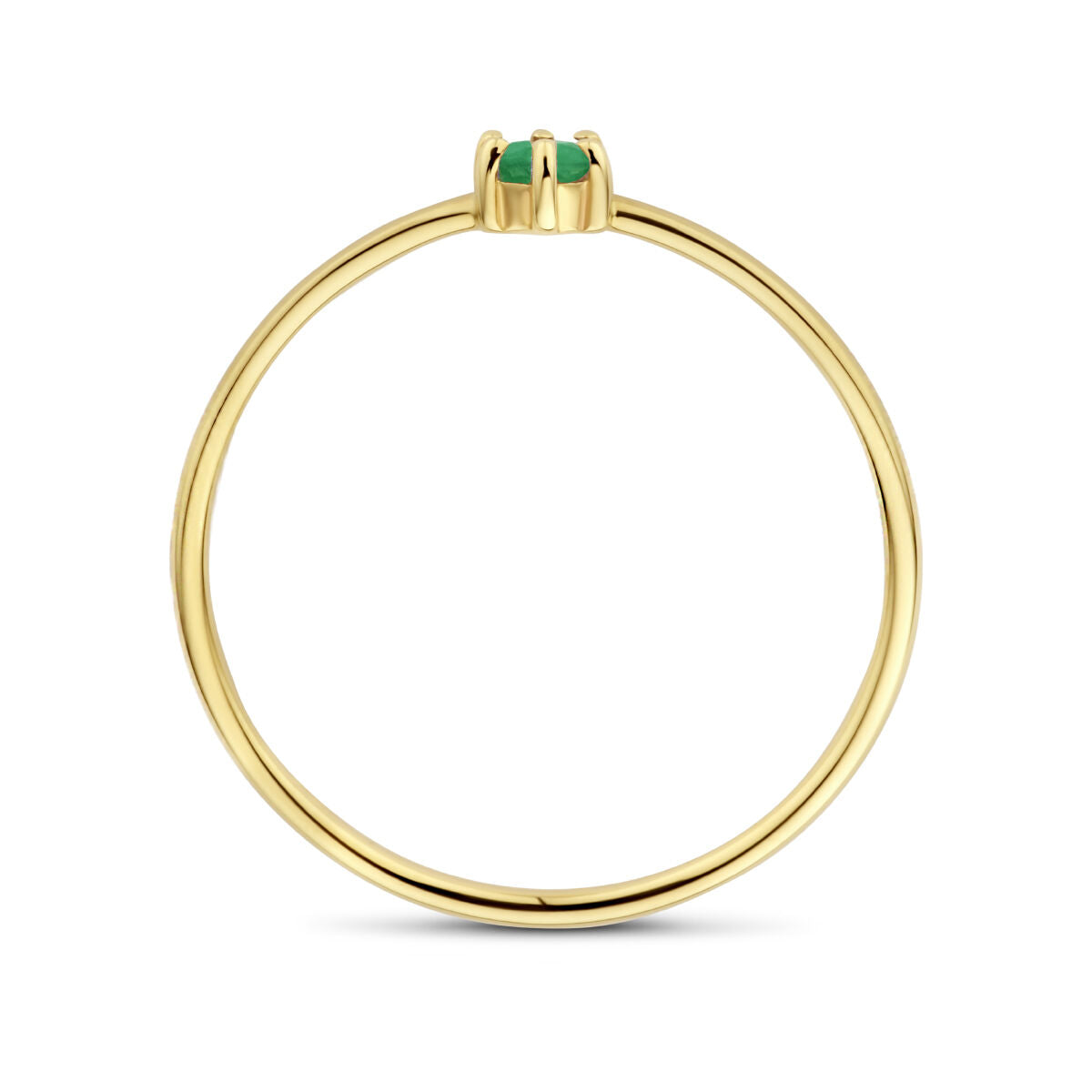 anillo con piedra de nacimiento esmeralda mayo 14K oro amarillo