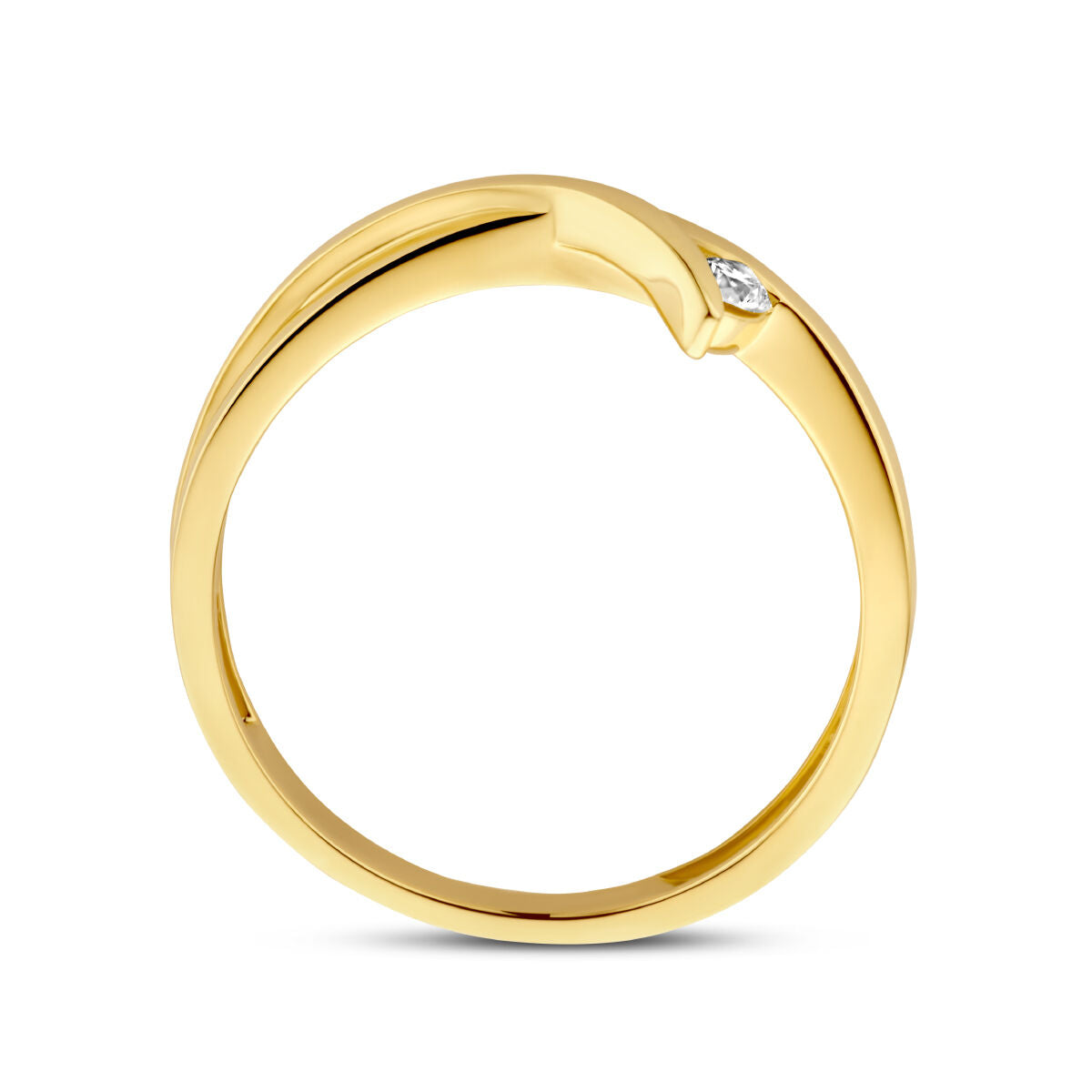 anillo diamante 0.06ct h si 14K oro amarillo