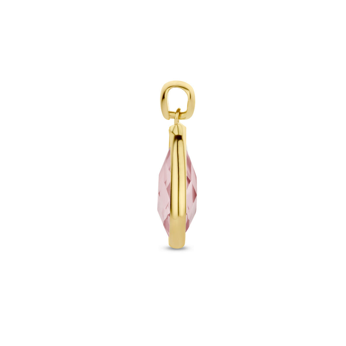 colgante de cuarzo rodolita en oro amarillo de 14K