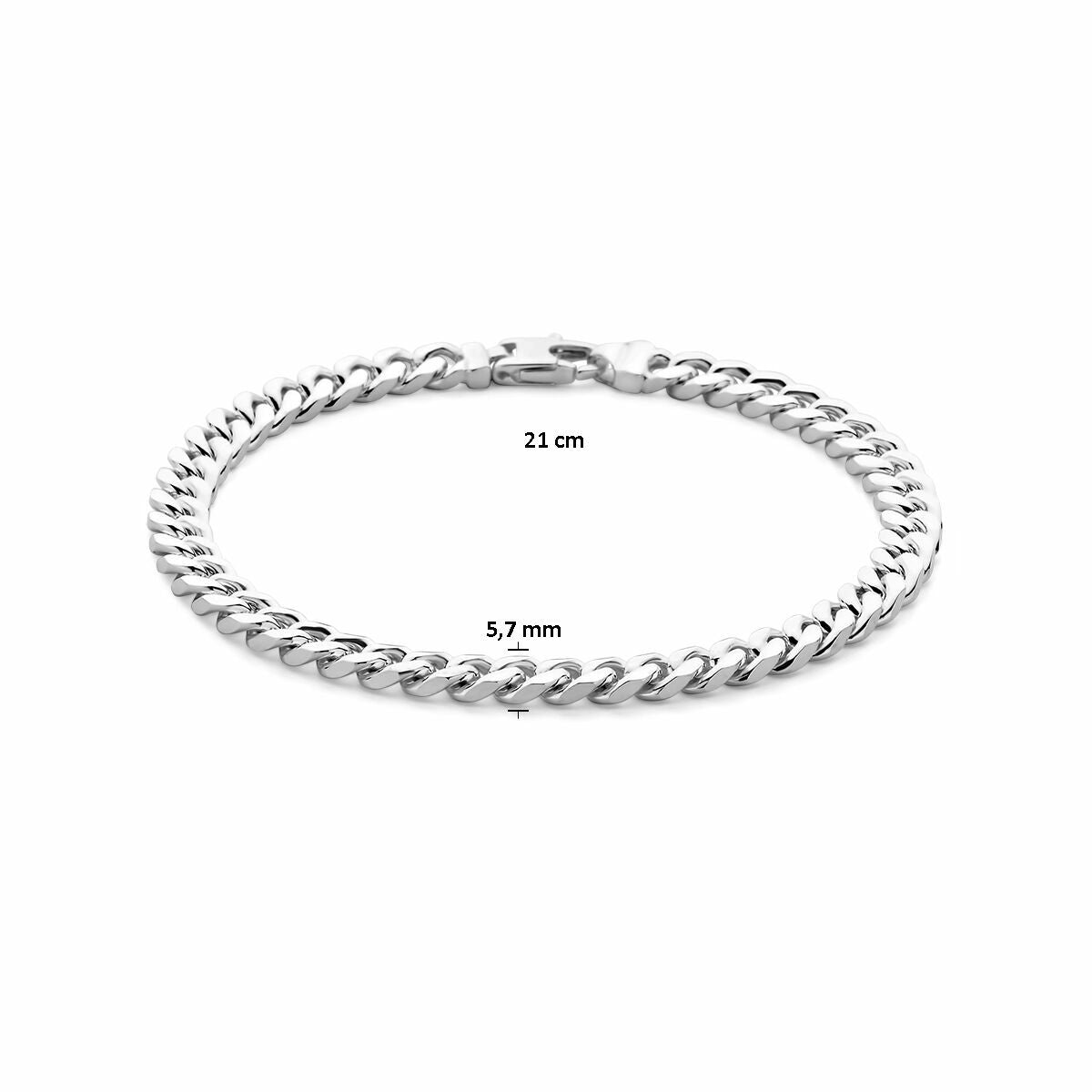 Pulsera de hombre de plata gourmette 5,7 mm