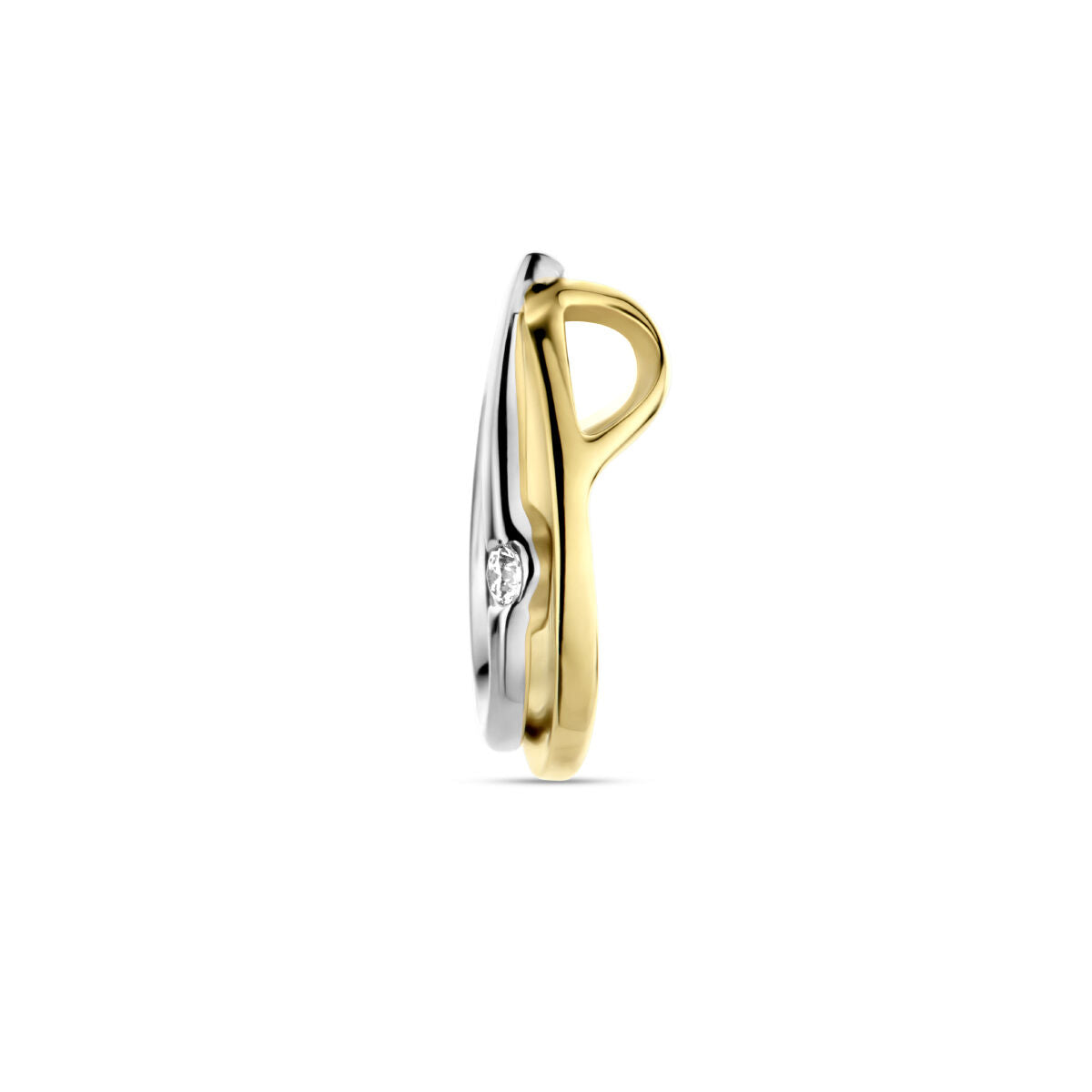 colgante diamante 0.03ct h si 14K bicolor oro amarillo/blanco