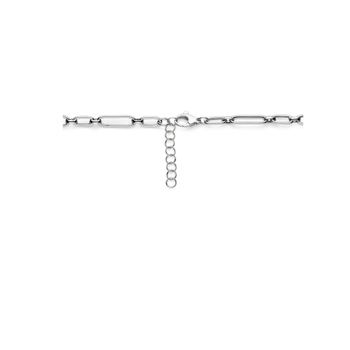 Collar de plata de mujer rodiado