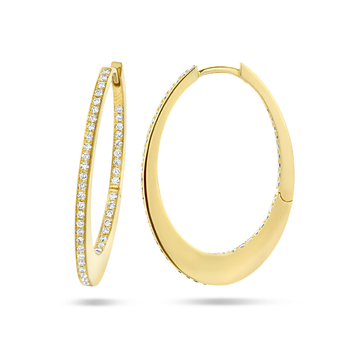 aros con diamantes 0.42ct (2x 0.21ct) h si 14K oro amarillo