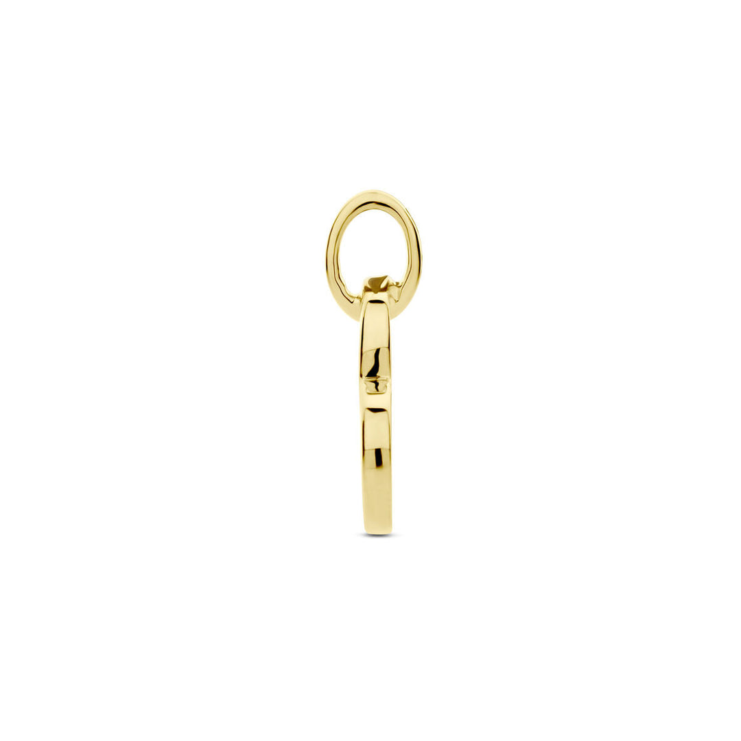 hanger hart en diamant 0.01ct h p1 14K geelgoud