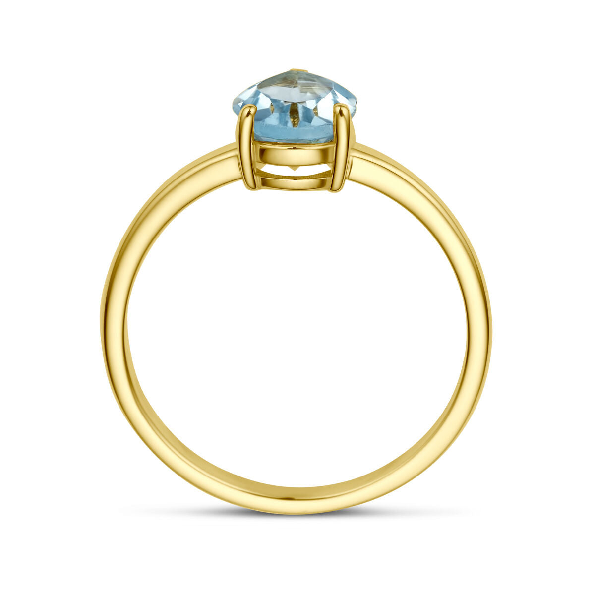 anillo topacio azul 14K oro amarillo