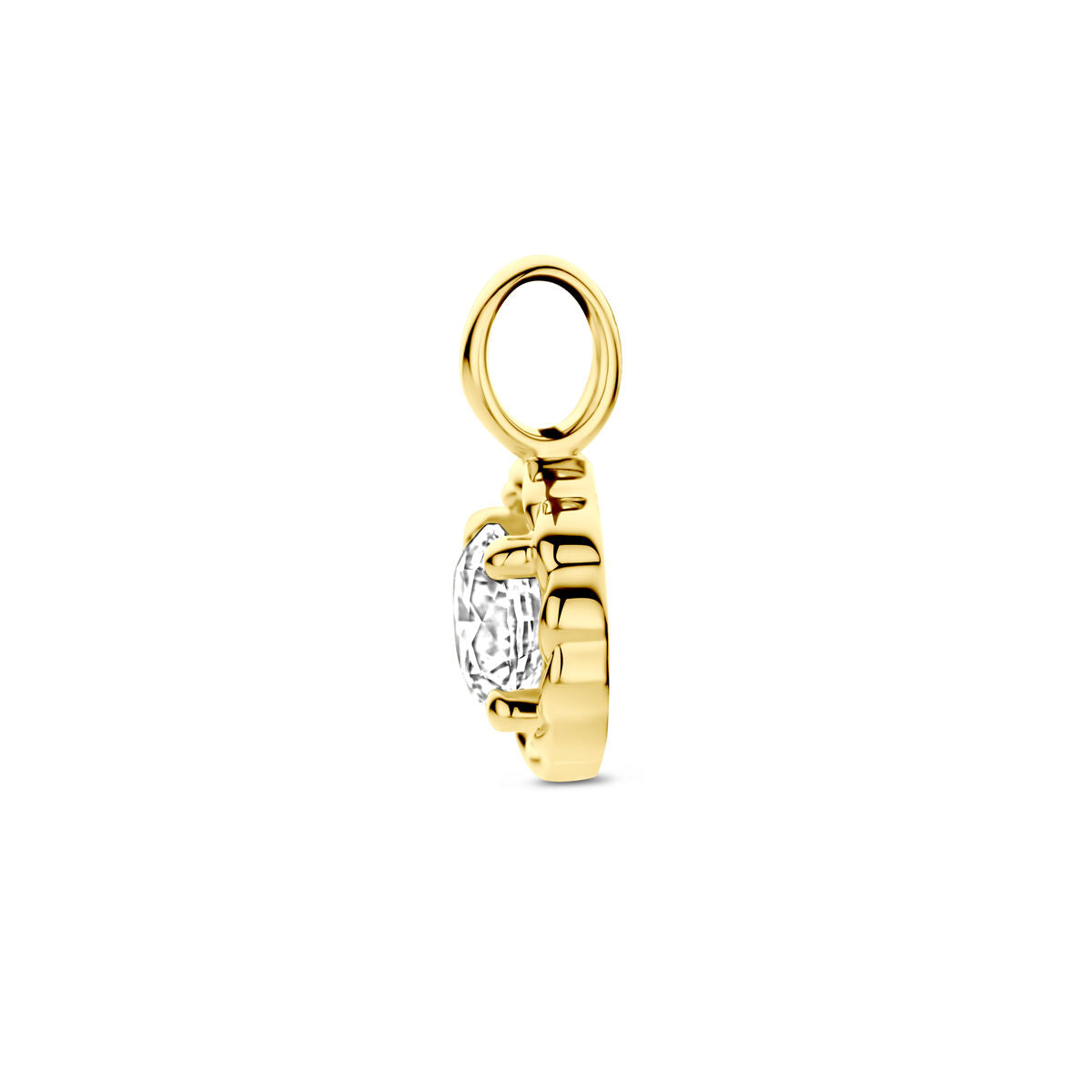 colgante de circonita en oro amarillo de 14K