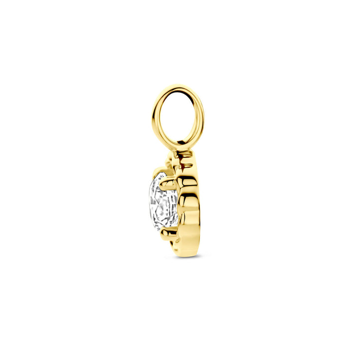 hanger zirkonia 14K geelgoud
